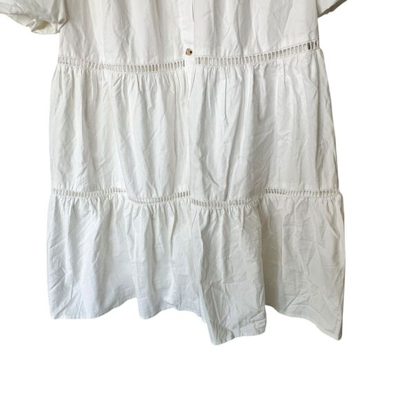 NWT Impressions Sunday Stroll S white cotton Sundress mini babydoll dress - Picture 6 of 13